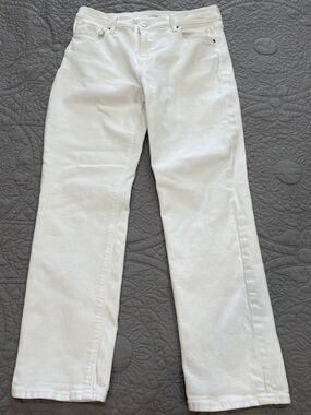 Old Navy White boyfriend Straight-Leg Jeans 8
